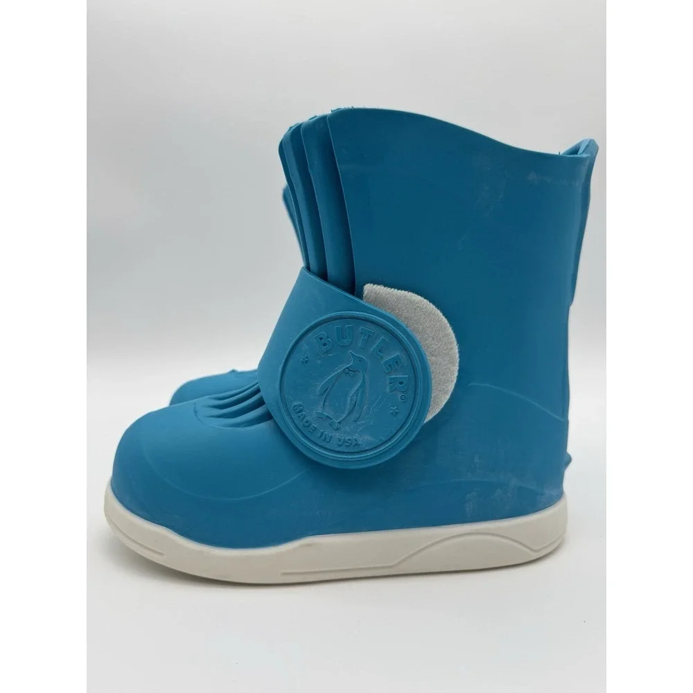 Butler Rain Boots Blue Size 9 Fits 8 Waterproof Rubber Slip On
